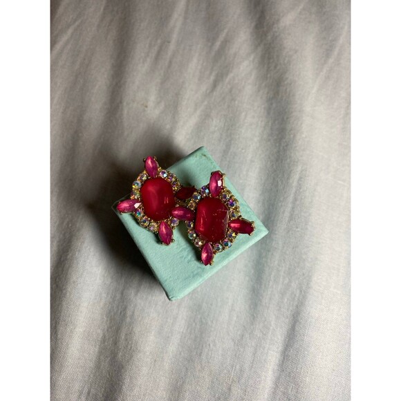 Vintage Joann Rivers Pink Tourmaline Earrings NWOT - Picture 11 of 12